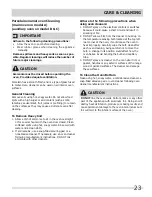 Preview for 23 page of Frigidaire FFEF4005LW Use & Care Manual