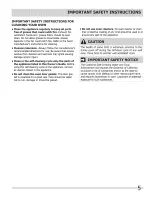 Preview for 5 page of Frigidaire FFET2725LBA Use & Care Manual