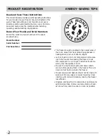 Preview for 2 page of Frigidaire FFFC05M4NW Use And Care Manual