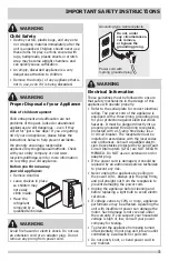 Preview for 3 page of Frigidaire FFFC16M5QW Use & Care Manual