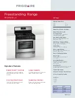 Frigidaire FFGF3051LS Specifications preview
