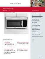 Frigidaire FFMV154CLS Features & Dimensions предпросмотр