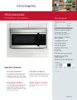 Preview for 1 page of Frigidaire FFMV162L B Features & Dimensions