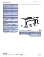 Preview for 2 page of Frigidaire FFMV162L B Product Specifications