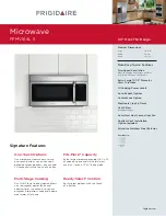 Preview for 1 page of Frigidaire FFMV164L S Specifications