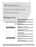 Frigidaire FFPT10F0K W (French) Manual D’Utilisation Et D’Entretien preview