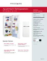 Frigidaire FFPT12F3MB Product Specifications preview