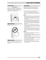 Preview for 13 page of Frigidaire FFQE5000QW0 Use & Care Manual