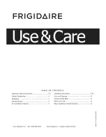 Frigidaire FFRA0822Q10 Use & Care Manual preview