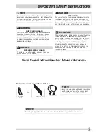 Preview for 3 page of Frigidaire FFTW1001P Important Safety Instructions Manual