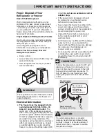 Preview for 3 page of Frigidaire FFUH17F2NW Use And Care Manual