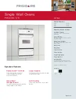 Предварительный просмотр 1 страницы Frigidaire FGB24S5AS - 24 Inch Single Gas Wall Oven Specifications