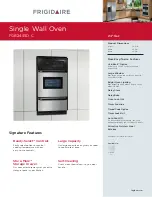 Frigidaire FGB24S5DC - 24 Inch Single Gas Wall Oven Specifications preview