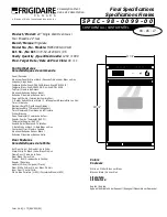 Предварительный просмотр 1 страницы Frigidaire FGB500CGS Specifications