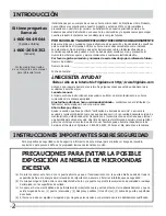 Preview for 2 page of Frigidaire FGBM185KB - Microwave (Spanish) Uso Y Cuidado