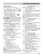 Preview for 17 page of Frigidaire FGBM185KB - Microwave (Spanish) Uso Y Cuidado