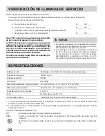 Preview for 28 page of Frigidaire FGBM185KB - Microwave (Spanish) Uso Y Cuidado