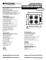 Предварительный просмотр 1 страницы Frigidaire FGC30C3HW Specifications