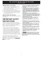 Preview for 2 page of Frigidaire FGGC3045QB Installation Instructions Manual