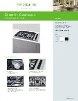 Frigidaire FGGC3645KB - Gallery Series 36-in Gas Cooktop Specification Sheet preview