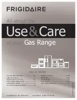 Frigidaire FGGF3031K Service Use And Care Manual preview