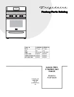 Frigidaire FGGF3032KBA Service Parts Catalog preview