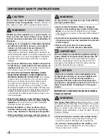 Предварительный просмотр 4 страницы Frigidaire FGGF304DLB Important Safety Instructions Manual