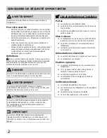 Preview for 2 page of Frigidaire FGHF2378ME (French) L'Utilisation Et L'Entretien