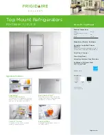 Предварительный просмотр 1 страницы Frigidaire FGHT1846KE - Gallery 18' Refrigerator Product Specifications