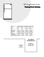 Frigidaire FGHT2134K W/B Parts Catalog предпросмотр