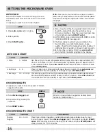 Предварительный просмотр 16 страницы Frigidaire FGMC2765KB - Gallery 27" Microwave Combination Oven Use And Care Manual