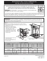 Предварительный просмотр 1 страницы Frigidaire FGMC2766UD Installation Instructions Manual