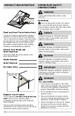 Предварительный просмотр 2 страницы Frigidaire FGVU17F8QF Use & Care Manual