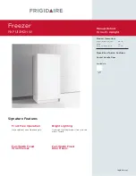 Предварительный просмотр 1 страницы Frigidaire FKFU13M2H W Product Dimensions