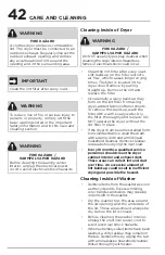 Preview for 42 page of Frigidaire FLCE7522AW Use & Care Manual