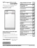 Frigidaire FMB330RGB - on 18 Inch Dishwasher (Spanish) Manual De Utilización Y Mantenimiento предпросмотр