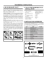 Preview for 3 page of Frigidaire FMV156DB Installation Instructions Manual