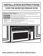 Frigidaire FMV158FM Installation Instructions Manual preview