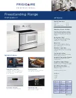 Preview for 1 page of Frigidaire FPEF4085KF Product Specifications