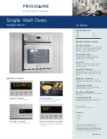 Preview for 1 page of Frigidaire FPEW2785KF - 27" Single Electric Wall Oven Product Specifications