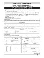 Frigidaire FRA084ZU110 Installation Instructions Manual preview