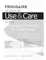 Preview for 1 page of Frigidaire FRA086HT10 Use & Care Manual