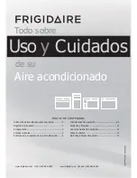 Preview for 1 page of Frigidaire FRA103BT1 (Spanish) Uso Y Cuidados