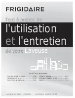 Preview for 1 page of Frigidaire FRFW3700LW (French) L'Utilisation Et L'Entretien