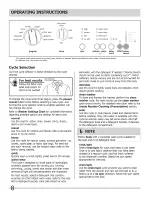 Preview for 8 page of Frigidaire FRFW3700LW0 Use & Care Manual