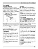 Preview for 9 page of Frigidaire FRFW3700LW0 Use & Care Manual