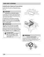 Preview for 14 page of Frigidaire FRFW3700LW0 Use & Care Manual