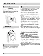 Preview for 10 page of Frigidaire FRQE7000LW0 Use & Care Manual