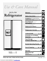 Frigidaire FRS23R4AW5 Use & Care Manual предпросмотр