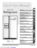 Предварительный просмотр 1 страницы Frigidaire FRS26KF7AW0 Use & Care Manual